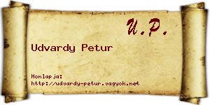Udvardy Petur névjegykártya
